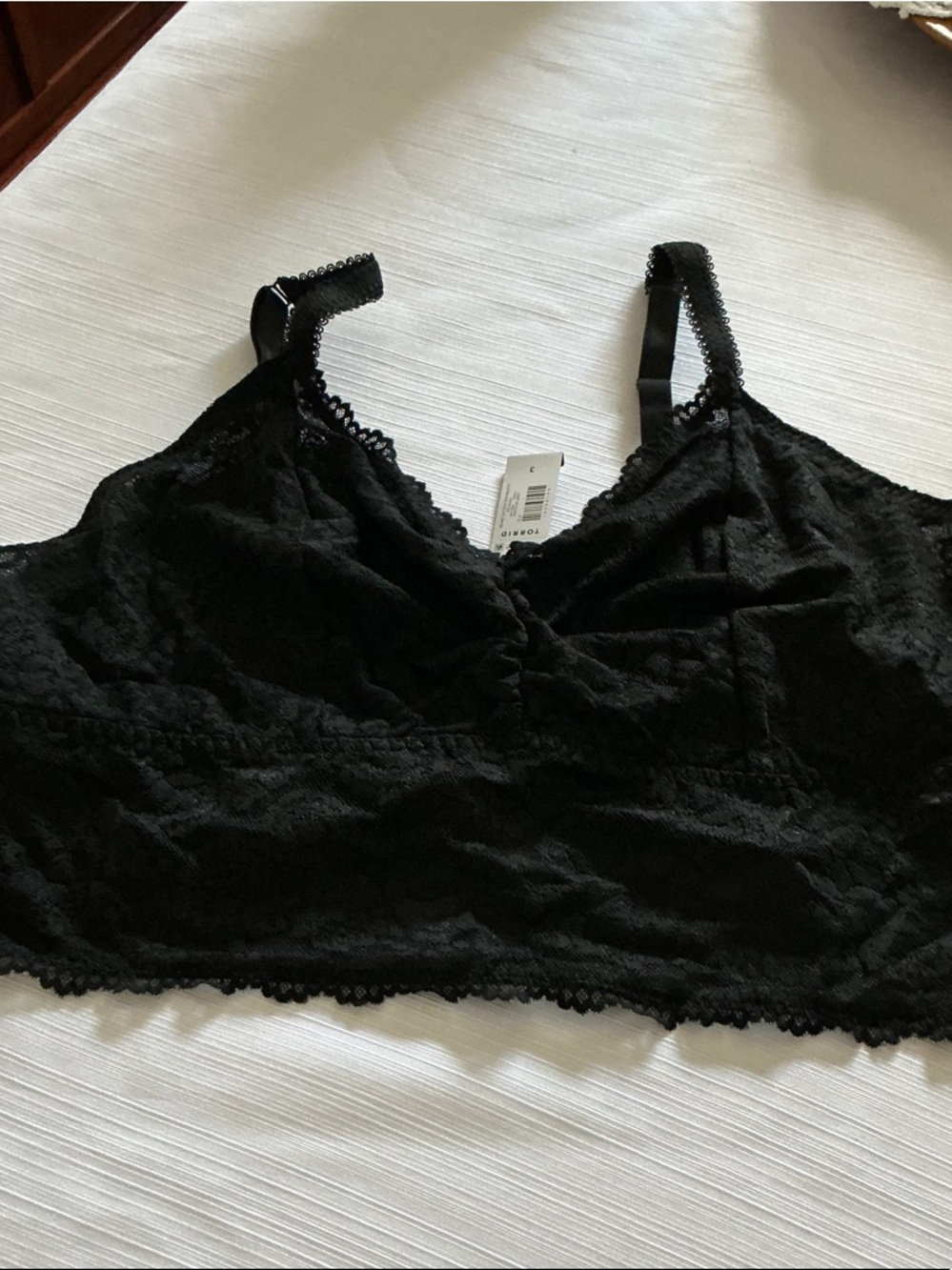 TORRID Black Lace Bralette with Adjustable Straps